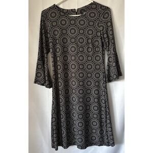 Tommy Hilfiger Women's Jersey Bell Sleeve Flared A Line Dress, BlackWhite Size 2